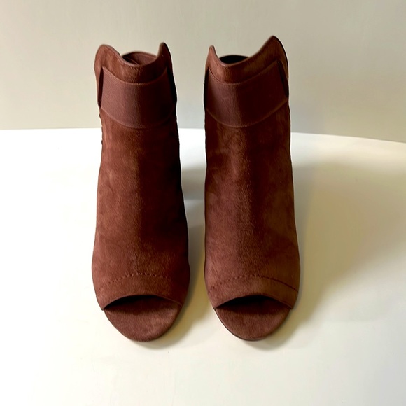Splendid 'Open Toe Suede Booties, Burgundy, size 6.5 - Picture 2 of 11